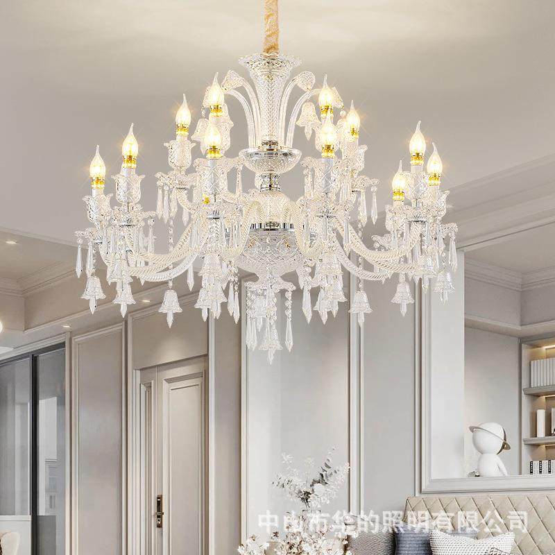 法式轻奢水晶吊灯简欧吧台灯宫廷复古客厅吊灯餐厅灯主卧室水晶灯