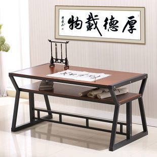 书桌书法桌书画桌家用毛笔专用绘画桌电脑桌双层培训辅导班写字台