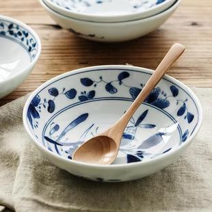 餐具家用釉下彩陶瓷小汤碗日本进口青花圆形小碗 蓝凛堂小钵碗日式