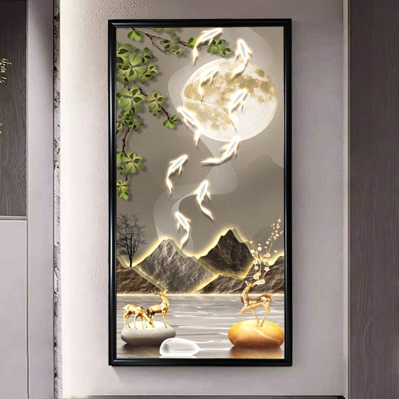 装饰画人体感应灯轻奢自建房玄关灯走廊客厅壁灯简约楼梯灯墙灯