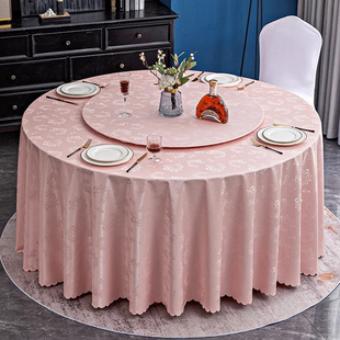 欧式轻奢防水防油免洗圆桌桌布高级感餐桌转盘套家用桌垫圆形桌布