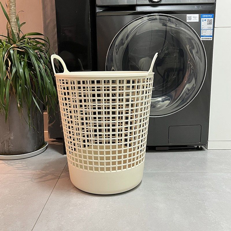 VIELE 米白色收纳筐脏衣篓卫生间放衣物收纳篮家用PP洗衣篮带盖子,收纳整理,脏衣篮,淘宝优惠券,粉丝福利购,淘宝优惠卷