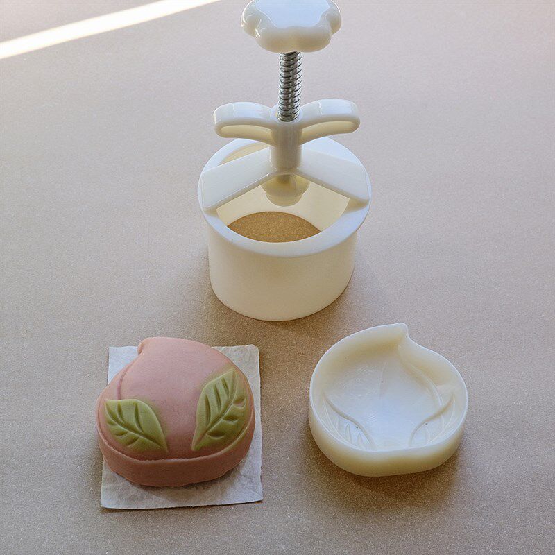 150g花纹月饼模具 立体桃子手压式mooncakemould