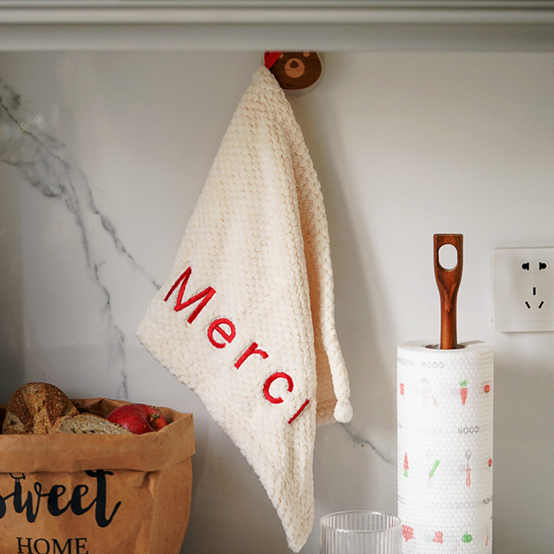 挂式珊瑚绒厨房擦手巾加大加厚刺绣可爱鸭子强吸水不掉毛家用毛巾,家庭/个人清洁工具,厨房擦手巾,淘宝优惠券,粉丝福利购,淘宝优惠卷