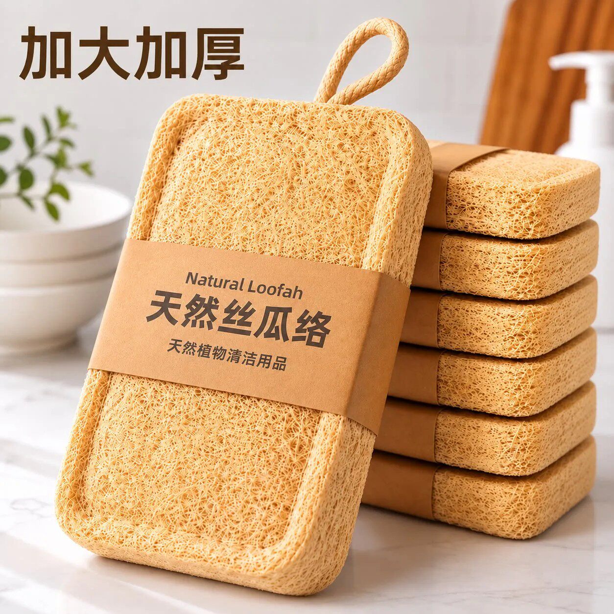 天然丝瓜络金刚砂百洁布洗碗