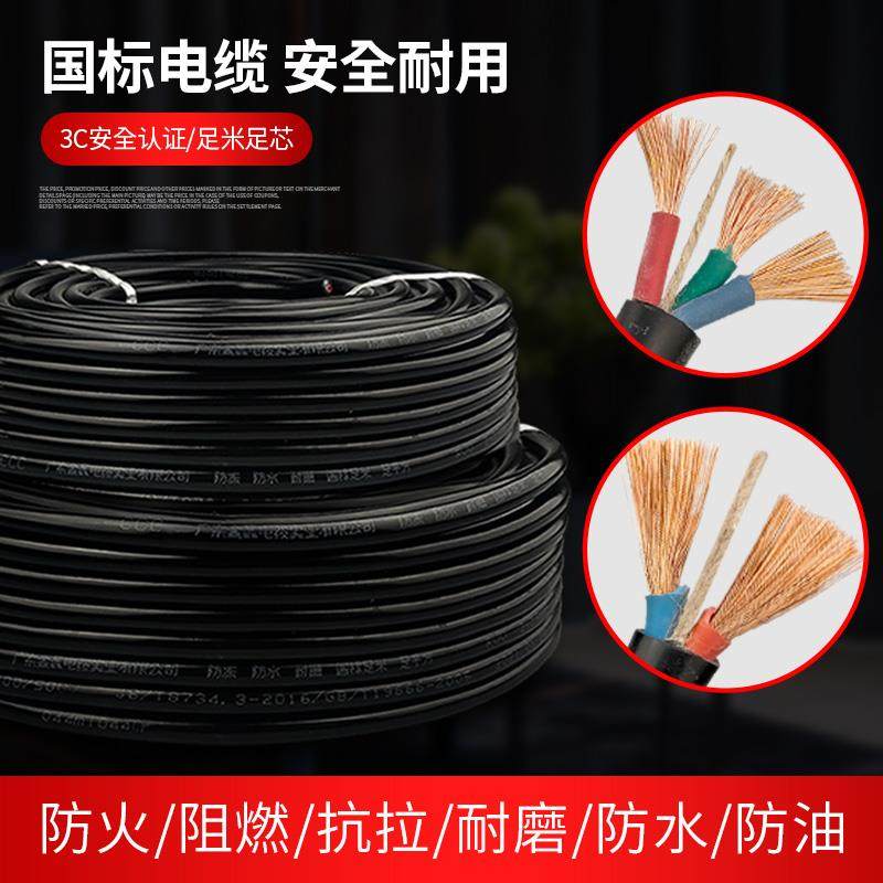 2/3芯国标护套线2.5/4平方家用10 20 30米大功率电源电缆线软电线