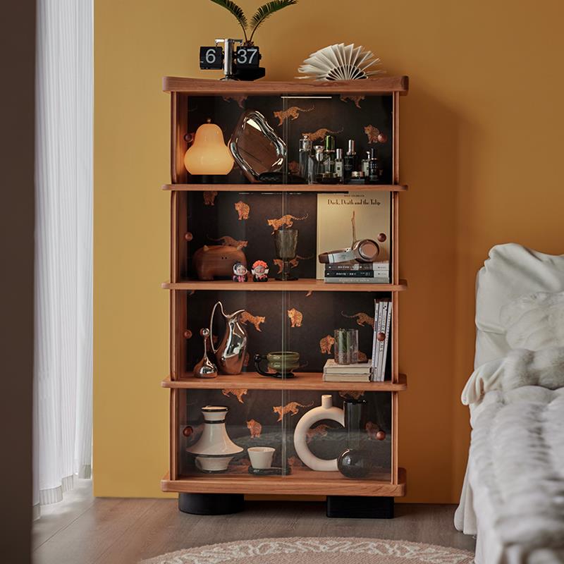 樱桃木覆古展示书柜家用书架实木储物柜模型杂物柜模型式手收纳柜