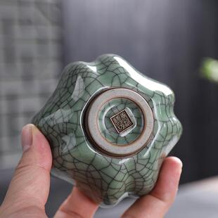 哥窑主人杯陶瓷品茗杯单杯功夫茶具茶碗开片可养茶盏茶杯单个