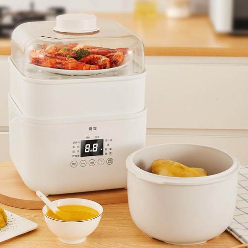 隔水炖盅全自动大容量超大陶瓷电炖锅家用煮粥煲汤锅一锅五胆4L