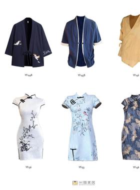 全屋定制展厅衣柜旗袍陈列装饰品摆件新中式样板房衣帽间衣服道具