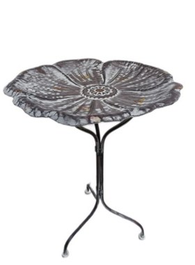 复古风庭院落地式铁艺喂t鸟器荷叶三脚花架法式阳台客厅装饰花架