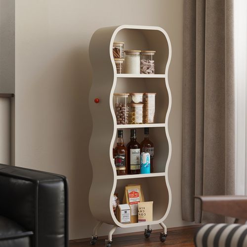 客厅落地书架儿童绘本架落地移y动置物架靠墙不占空间简易分层架