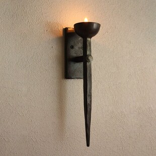 东际锻造铁艺壁挂烛台复古墙面装饰蜡烛底座过道烛光酥油灯