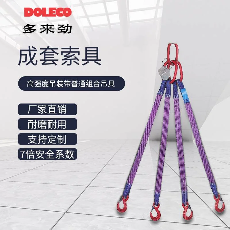德国DOLECO工业起重耐磨吊带多来劲扁平涤纶吊装带组合 吊带索具