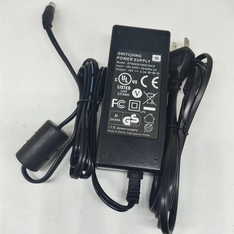 JBL音响音箱EFS06501800330CE电源线适配器DC18V3.3A圆口充电器