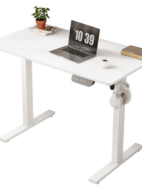 简易书桌升降学习桌升降电脑桌站着办公简约电动升降桌1M家用