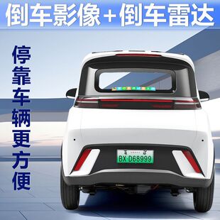 新款电动四轮车女士小型家用全封闭接送孩子成人新能源老年代步车