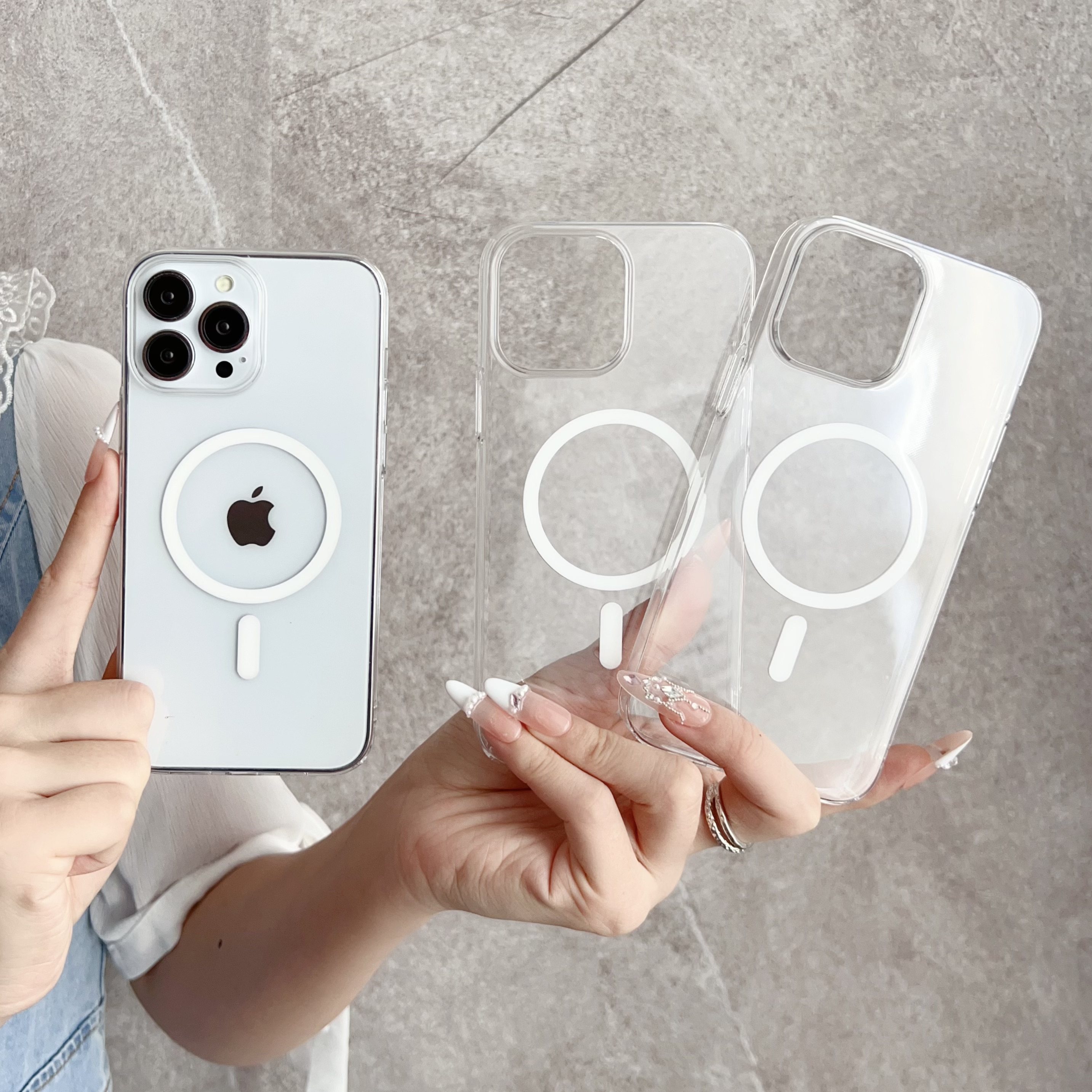 适用苹果iphone16puls手机壳磁吸充电透明15plus真不发黄苹果14proMax新款iPhone13简约超薄隐形保护套男女