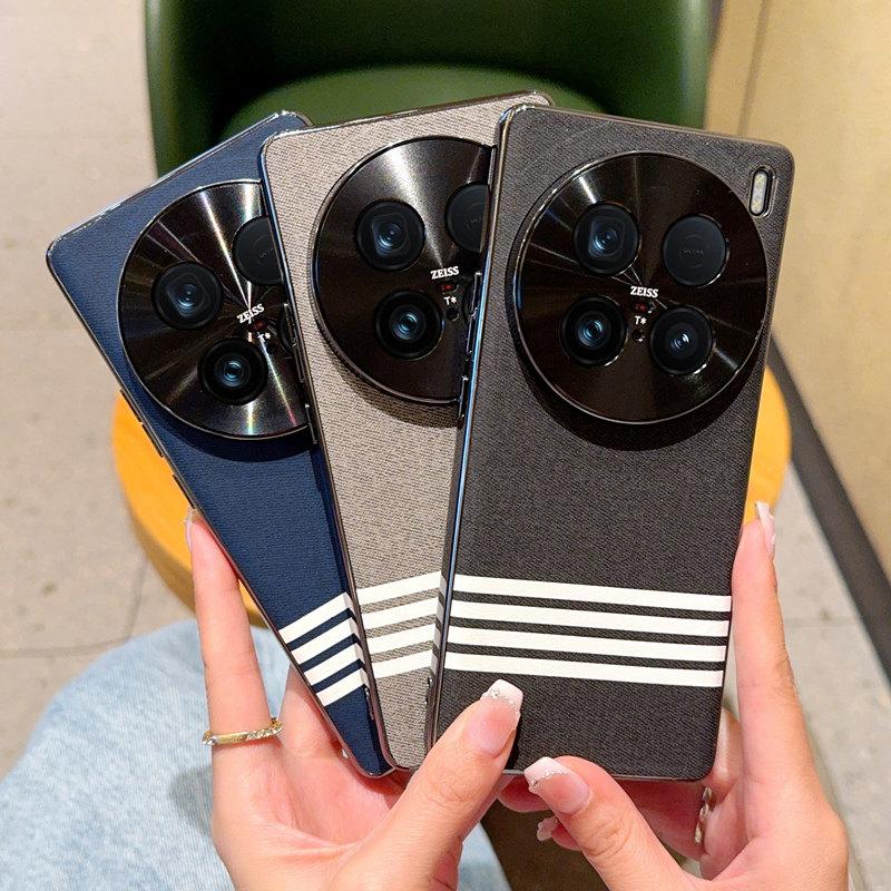 适用vivox100手机壳高档格纹步步高X100Spro电镀保护壳x100ultra全包镜头防摔女款X100PRO防摔5g潮牌男款皮套