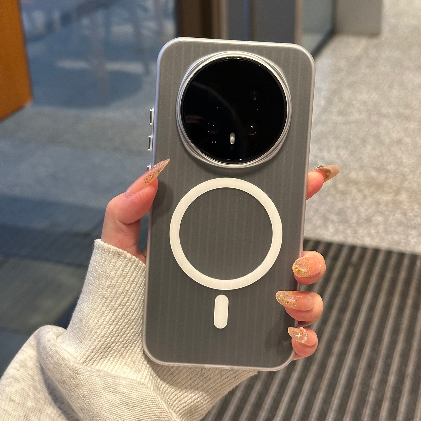 肤感瓦楞适用荣耀Magic8Pro手机壳新款Magic7pro透明黑色磨砂磁吸硬壳por魔术6大孔简约高级感保护套男女款潮