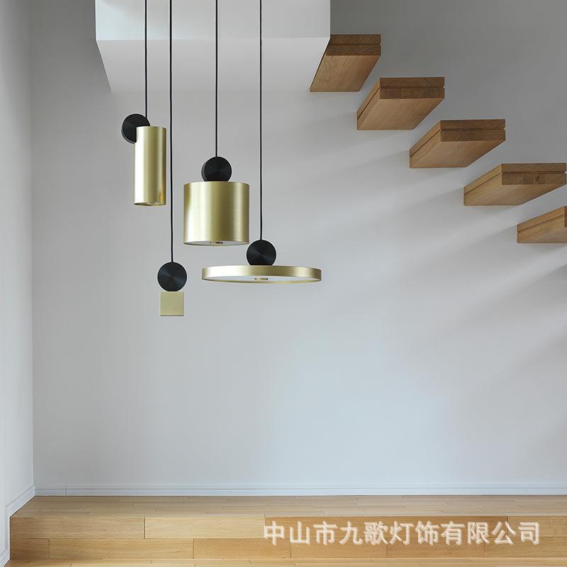 轻奢极简卧室餐厅沙发电视床头网红设计师超薄后现代简约小吊灯