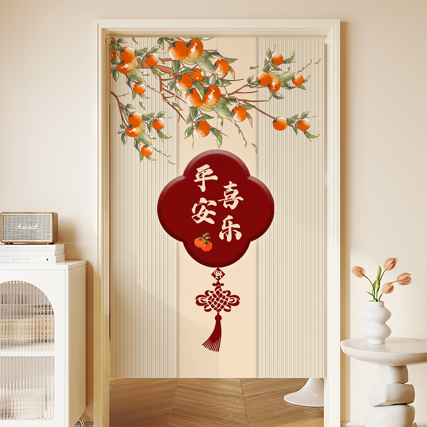 中式条纹门帘隔断帘入户布帘子防隐私半帘厨房卫生间遮挡半截短帘