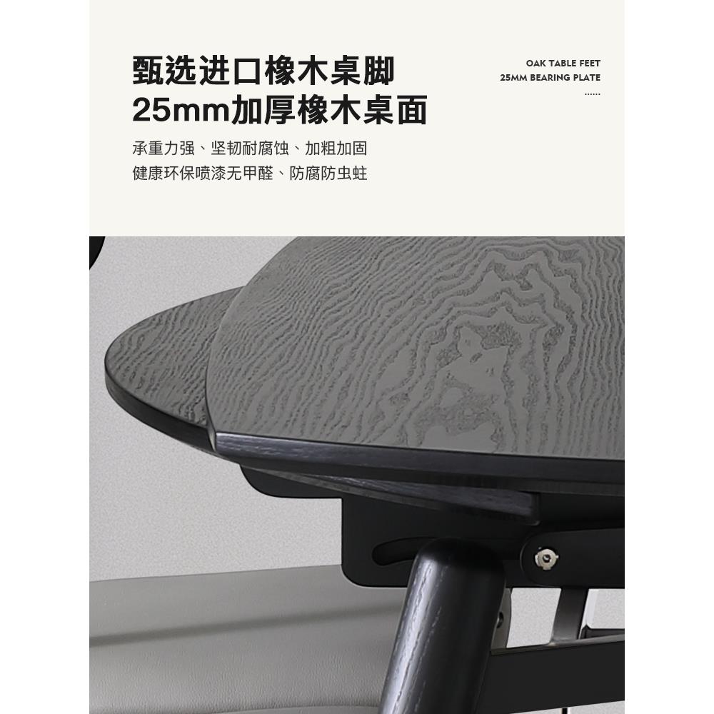 10L圆形全实木餐桌小户型家用饭折叠方CZ35YB黑椅桌可变圆A桌子桌