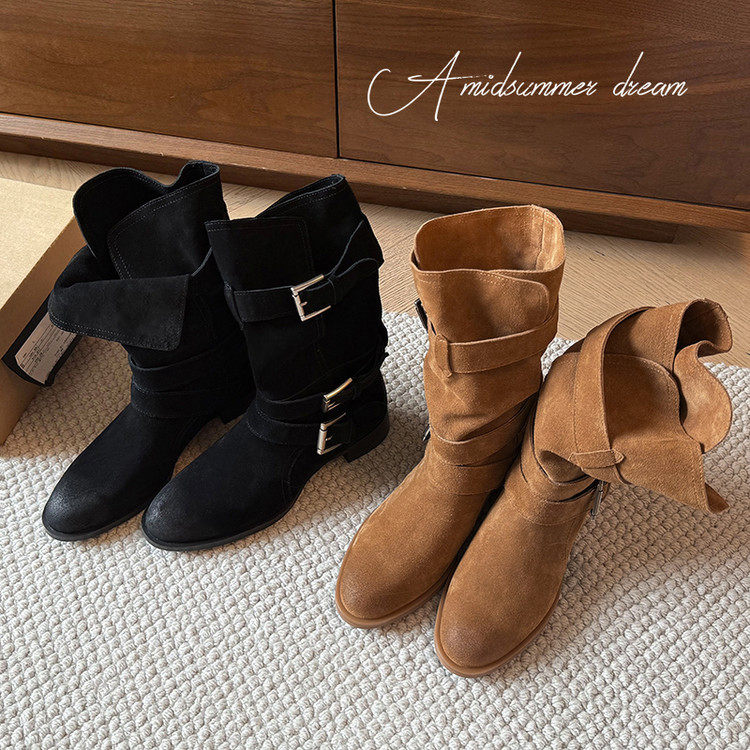 2025秋冬复古复古皮带扣粗跟堆堆西部牛仔靴高筒骑士靴棕色长筒,户外/登山/野营/旅行用品,登山鞋/徒步鞋,淘宝优惠券,粉丝福利购,淘宝优惠卷