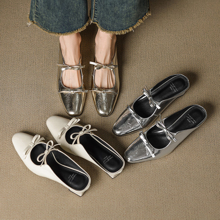 银色芭蕾舞鞋浅口平底单鞋拖鞋高级感外穿鞋子女2025新款,户外/登山/野营/旅行用品,登山鞋/徒步鞋,淘宝优惠券,粉丝福利购,淘宝优惠卷