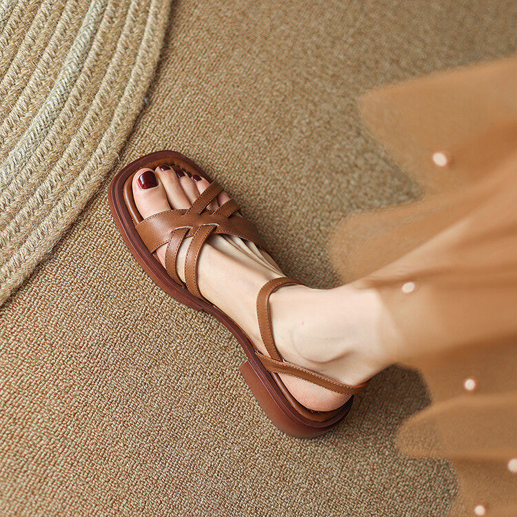 一字带凉鞋女2024夏季新款舒适软底平底大码女鞋复古低跟罗马鞋41,户外/登山/野营/旅行用品,登山鞋/徒步鞋,淘宝优惠券,粉丝福利购,淘宝优惠卷