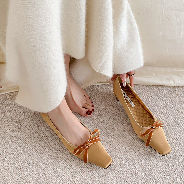 法式蝴蝶结气质3公分小猫跟晚风温柔配裙子小方头低跟缎面单鞋女~,户外/登山/野营/旅行用品,登山鞋/徒步鞋,淘宝优惠券,粉丝福利购,淘宝优惠卷