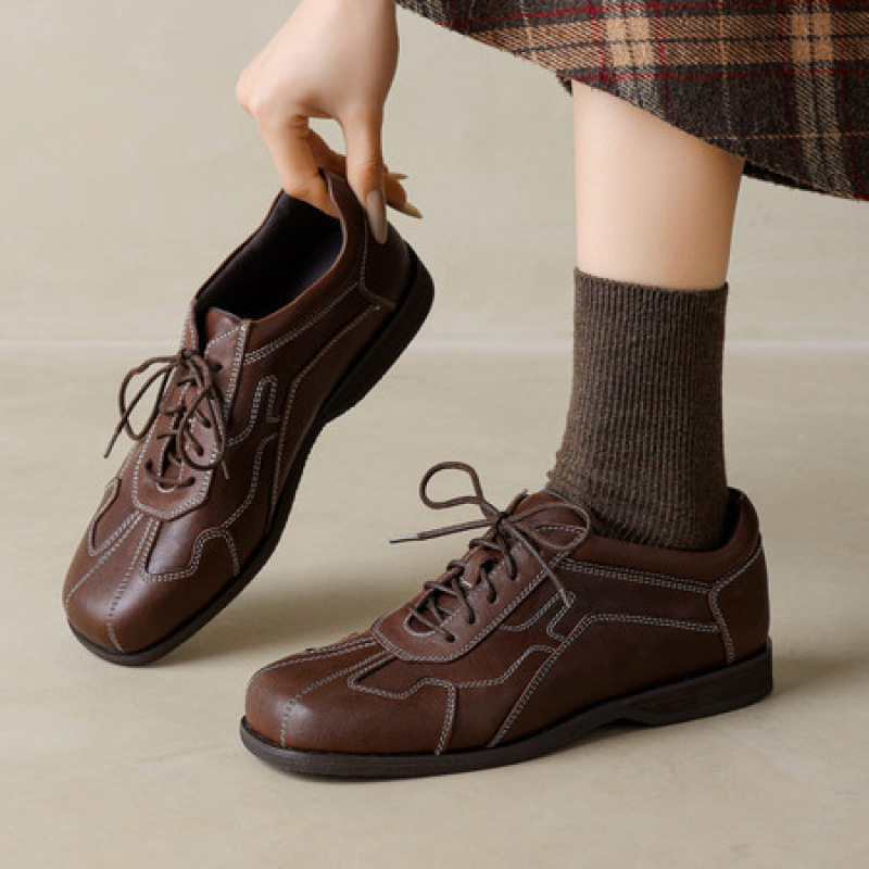 牛皮版~2026秋冬新款英伦风德训鞋交叉绑带平底单鞋百搭复古休闲,户外/登山/野营/旅行用品,登山鞋/徒步鞋,淘宝优惠券,粉丝福利购,淘宝优惠卷