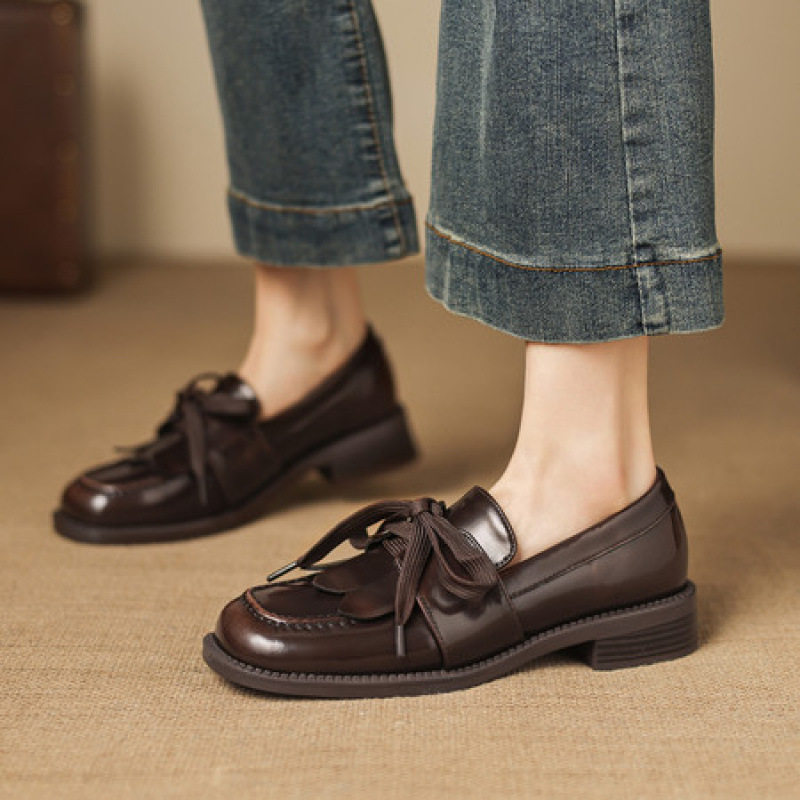 女士质感时尚2026年新款圆头粗跟低跟系带乐福小皮鞋新颖深口单鞋,户外/登山/野营/旅行用品,登山鞋/徒步鞋,淘宝优惠券,粉丝福利购,淘宝优惠卷