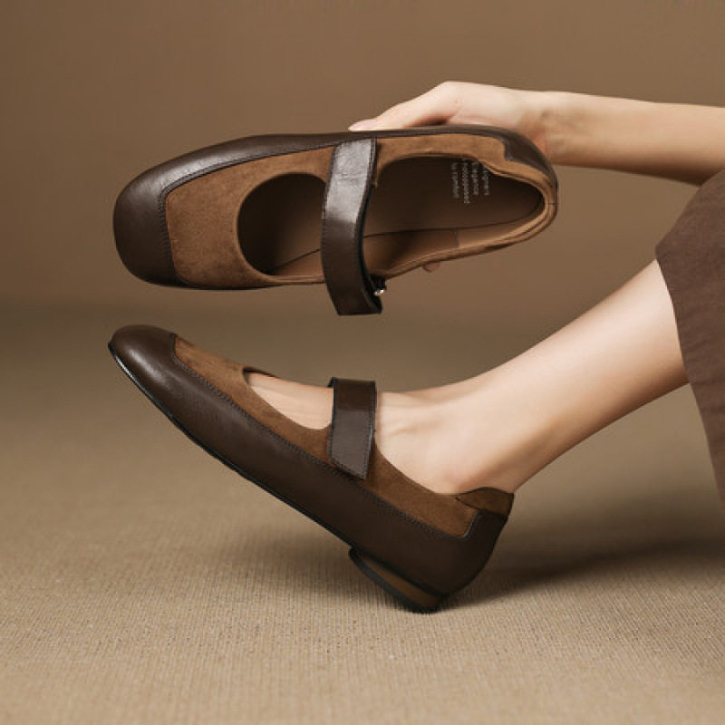 复古文艺一字扣带玛丽珍鞋女平底浅口单鞋气质软皮拼接舒适配裙子,户外/登山/野营/旅行用品,登山鞋/徒步鞋,淘宝优惠券,粉丝福利购,淘宝优惠卷