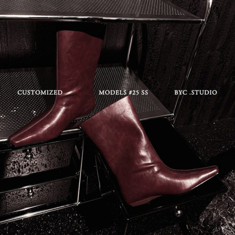 牛皮版~秋冬新款韩版简约方头百搭气质低跟骑士靴女套筒中筒靴女