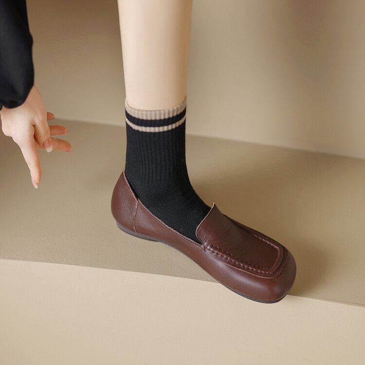 头层牛皮休闲圆头平底软底新款豆豆鞋晚晚复古风防滑单鞋女鞋,户外/登山/野营/旅行用品,登山鞋/徒步鞋,淘宝优惠券,粉丝福利购,淘宝优惠卷