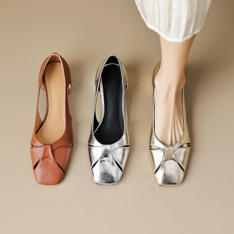 2023春夏法式方头气质中跟方根一脚蹬包头凉鞋夏罗马鞋40