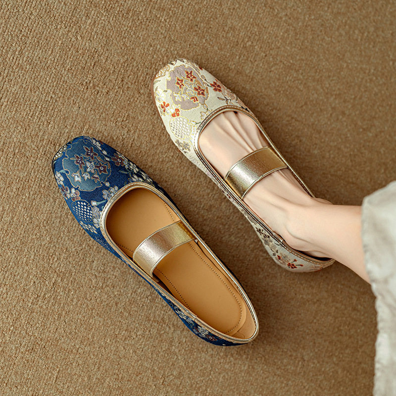 新中式国风浅口单鞋女2025春季新款平底鞋配裙子印花软底玛丽珍鞋,户外/登山/野营/旅行用品,登山鞋/徒步鞋,淘宝优惠券,粉丝福利购,淘宝优惠卷