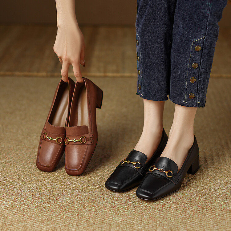里外全皮粗跟方头马衔扣深口单鞋打蜡羊皮英伦复古低跟鞋乐福鞋潮,户外/登山/野营/旅行用品,登山鞋/徒步鞋,淘宝优惠券,粉丝福利购,淘宝优惠卷