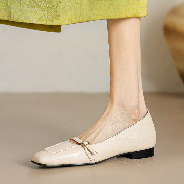 舒适软面羊皮百搭平底小单鞋女2024秋季新款方头时尚皮带扣小皮鞋,户外/登山/野营/旅行用品,登山鞋/徒步鞋,淘宝优惠券,粉丝福利购,淘宝优惠卷