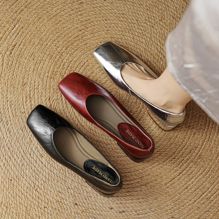 休闲1cm复古软皮软底豆豆鞋女平底2024夏秋新款方头单鞋大码43,户外/登山/野营/旅行用品,登山鞋/徒步鞋,淘宝优惠券,粉丝福利购,淘宝优惠卷