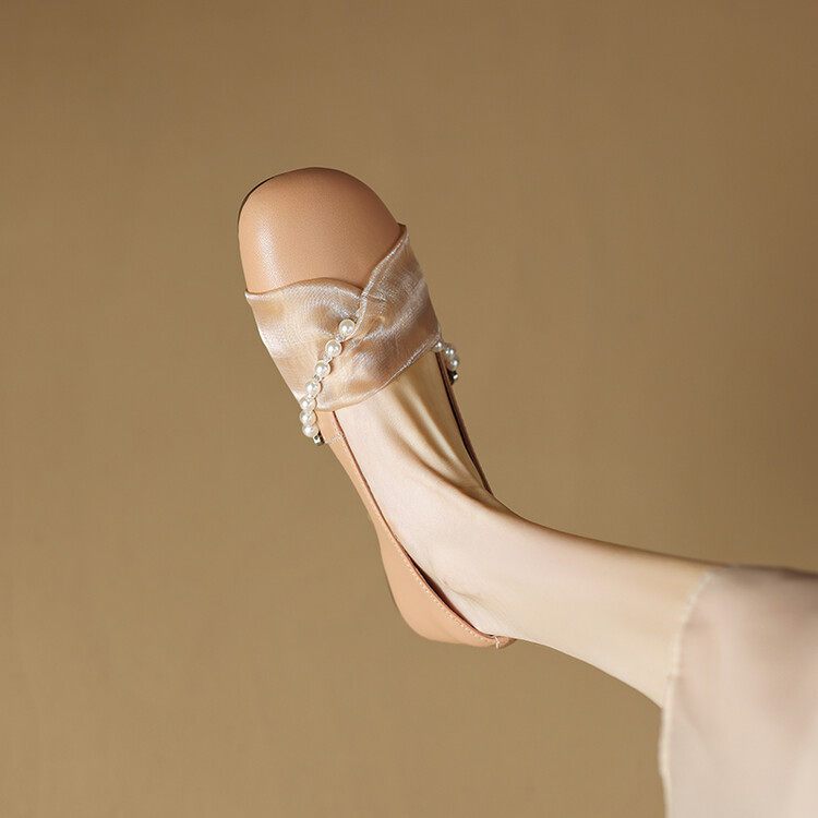 温柔仙女风网纱珍珠扣带舒适柔软奶奶鞋女春夏季新款浅色平底单鞋,户外/登山/野营/旅行用品,登山鞋/徒步鞋,淘宝优惠券,粉丝福利购,淘宝优惠卷