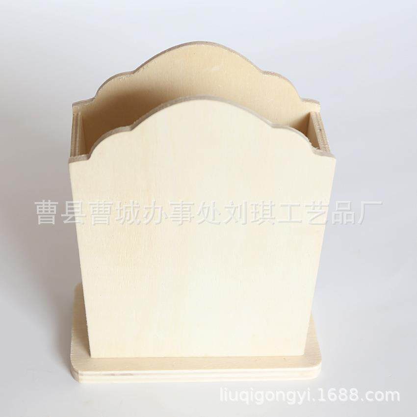 韩版木质收纳笔筒 手绘涂鸦创意笔筒 家居装饰品 公用品