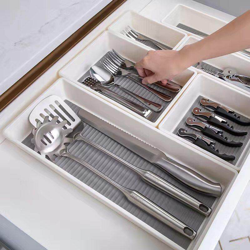 厨房餐具收纳盒刀叉分类抽屉整理盒刀叉勺抽屉式收纳盘餐具整理器