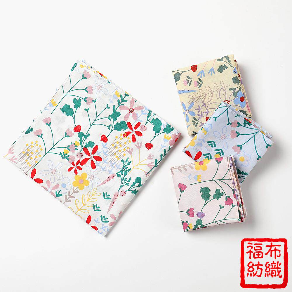 新款纯棉高档印花女士手帕 全棉加密厚实感日韩系小碎花手绢方巾