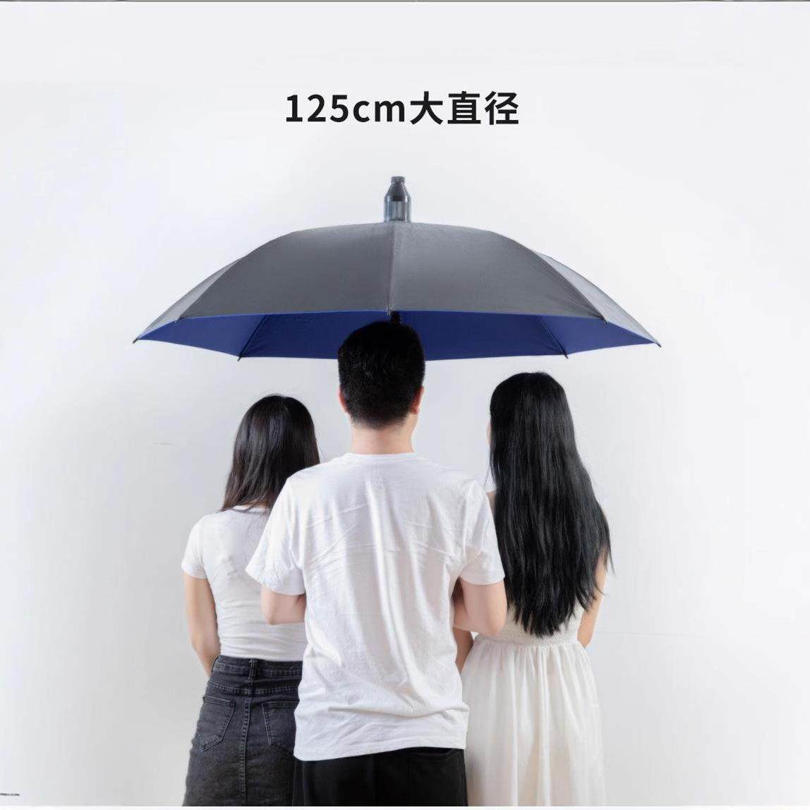 弯柄自带防水套高尔夫雨伞自动便携加大黑胶防晒遮阳伞晴雨两用伞