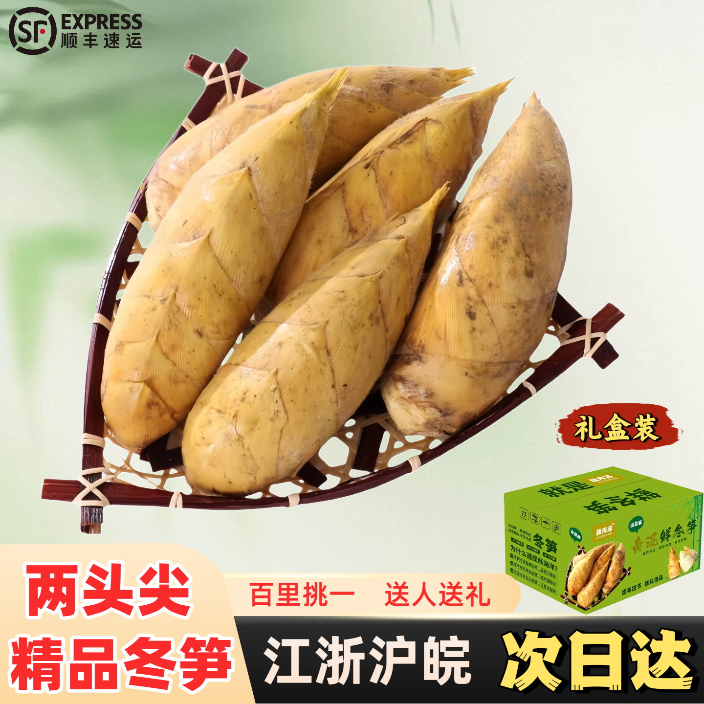 【两头尖】冬笋礼盒浙江临安发货新鲜冬笋大竹笋鲜笋蔬菜野生冬笋