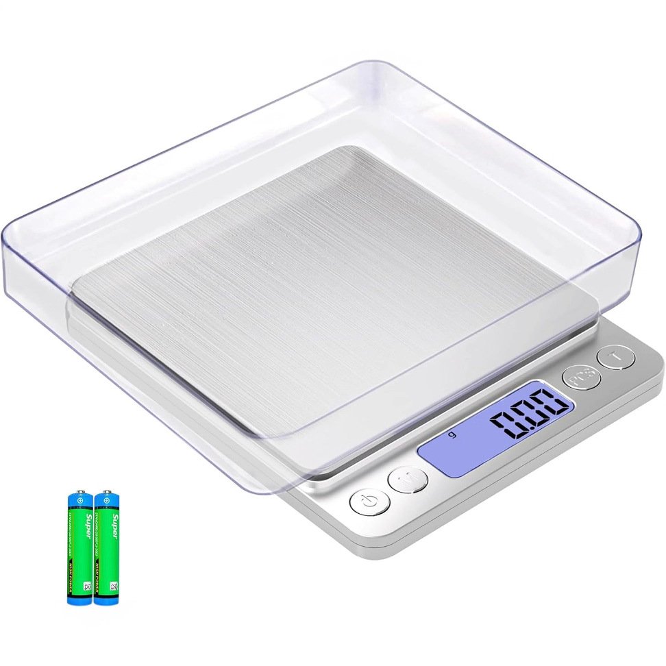 I2000家用电子秤厨房秤高精度烘焙充电食物黄金珠宝计量称3kg/0.1