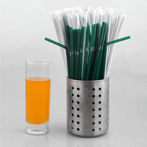 绿色加长弯头6mm吸管独立包装咖啡吸管艺术吸管奶茶吸管240mm