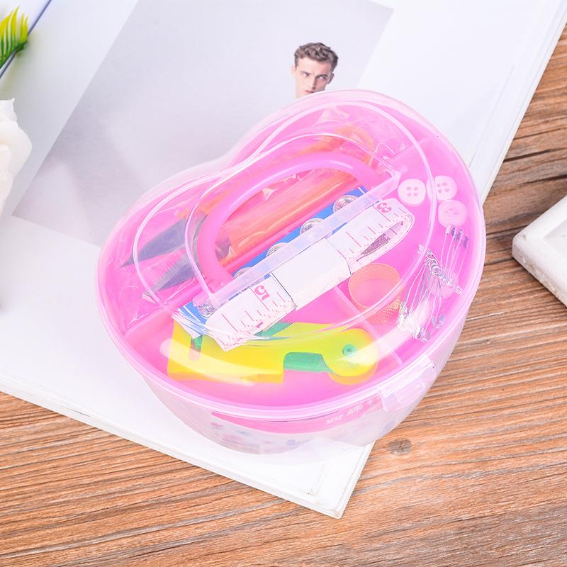 爱心针线盒缝纫针线组合套装超划算针线包外出旅行手提别针百宝箱